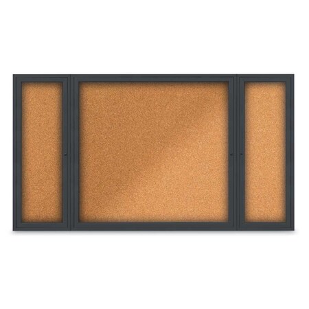 United Visual Products Indoor Enclosed Combo Board, 48"x36", Gold Frame/White Porcelain & Surf UVCB4836G-WHTPORC-SURF